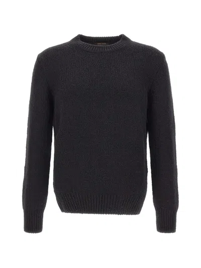Gran Sasso Textured Knit Sweater In Black