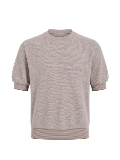 Gran Sasso Textured-knit T-shirt In Brown