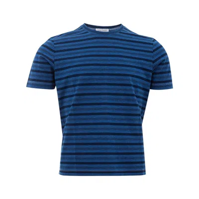 Gran Sasso Timeless Cotton Tee For The Modern Men's Man In Blue