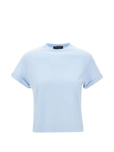 Gran Sasso Turned-up Cuff T-shirt In Blue