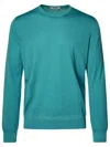 Gran Sasso Man Sweater Turquoise Size 46 Virgin Wool