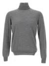 Gran Sasso Turtleneck Ribbed Sweater In Gray