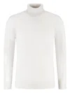 Gran Sasso Turtleneck Ribbed Sweater In White