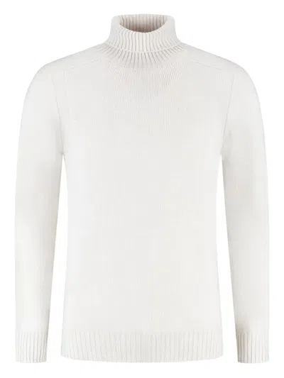 Gran Sasso Turtleneck Ribbed Sweater In White