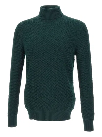 Gran Sasso Long-sleeved Turtleneck Sweater In Green
