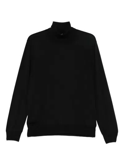 Gran Sasso Turtleneck Top In Black