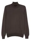 Gran Sasso Turtleneck Top In Brown