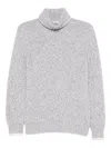 Gran Sasso Turtleneck Wool Sweater In Gray