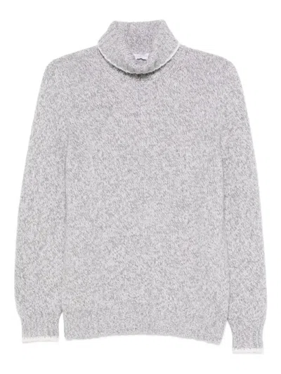 Gran Sasso Turtleneck Wool Sweater In Gray