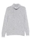 Gran Sasso Turtleneck Wool Sweater In Gray