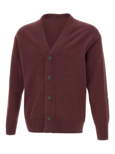 Gran Sasso Gerippter Cardigan Mit V-ausschnitt In Red