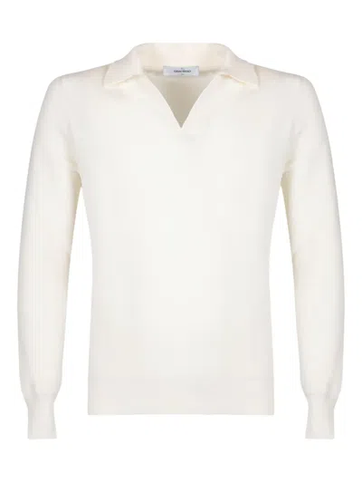 Gran Sasso V-neck Ribbed Sweater In Neutral