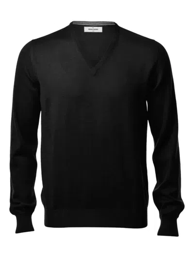 Gran Sasso V-neck Sweater In Black