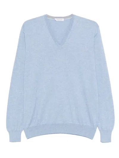 Gran Sasso V-neck Sweater In Blue