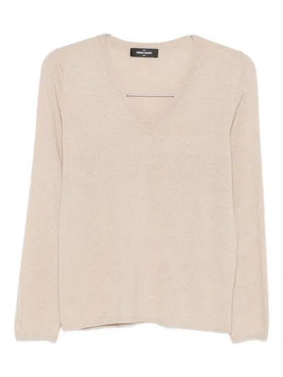 Gran Sasso Pullover Mit V-ausschnitt In Brown