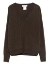 Gran Sasso V-neck Sweater In Brown