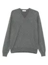 Gran Sasso V-neck Sweater In Gray
