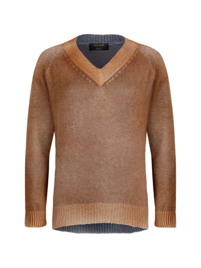Gran Sasso V-neck Sweater In Brown
