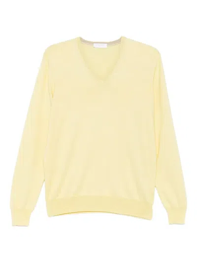 Gran Sasso V-neck Top In Yellow