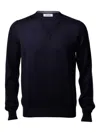 Gran Sasso V-neck Wool Sweater In Blue