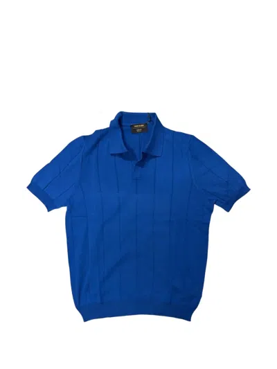 Gran Sasso Vertical-stripe Polo Shirt In Blue