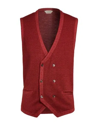 Gran Sasso Vintage Man Cardigan Red Size 40 Virgin Wool
