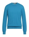 Gran Sasso Vintage Man Sweater Azure Size 46 Virgin Wool In Blue