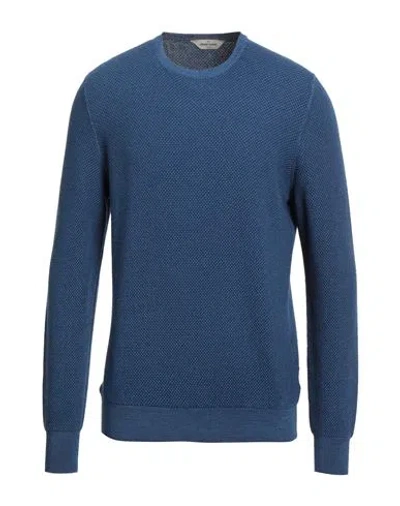 Gran Sasso Vintage Man Sweater Blue Size 40 Virgin Wool