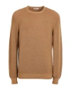 Gran Sasso Vintage Man Sweater Camel Size 40 Virgin Wool In Brown