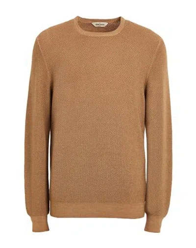 Gran Sasso Vintage Man Sweater Camel Size 40 Virgin Wool In Brown
