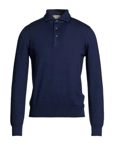 Gran Sasso Vintage Man Sweater Navy Size 34 Virgin Wool In Blue
