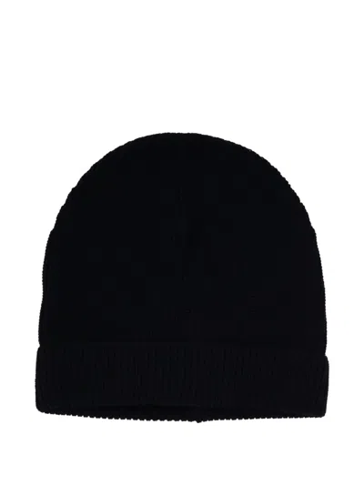 Gran Sasso Virgin Wool Beanie Hat In Black
