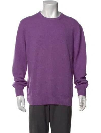Pre-owned Gran Sasso Virgin Wool Crew Neck Pullover In Purple