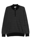 Gran Sasso Virgin Wool Half-zip Sweatshirt In Black