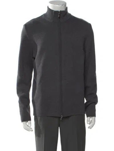 Pre-owned Gran Sasso Virgin Wool Open Front Cardigan In Green