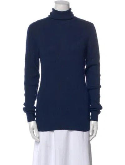 Pre-owned Gran Sasso Virgin Wool Turtleneck Pullover W/ Tags In Blue