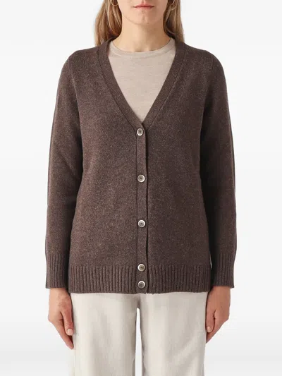 Gran Sasso V-neck Button-up Cardigan In Brown