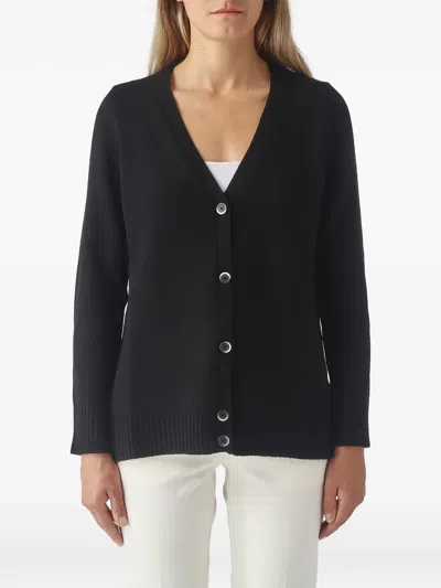 Gran Sasso V-neck Button-up Cardigan In Black