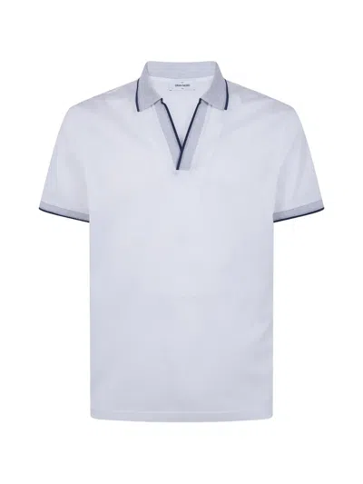 Gran Sasso V-neck Collared T-shirt In Gray