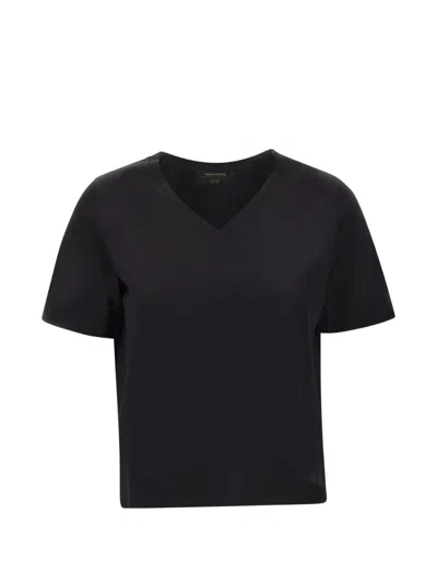 Gran Sasso V-neck Rolled-cuff T-shirt In Black