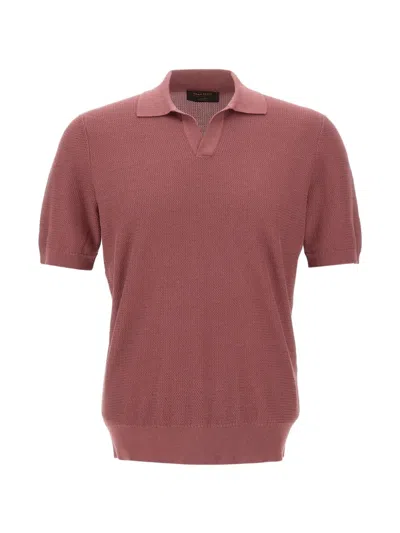 Gran Sasso V-neck T-shirt In Pink