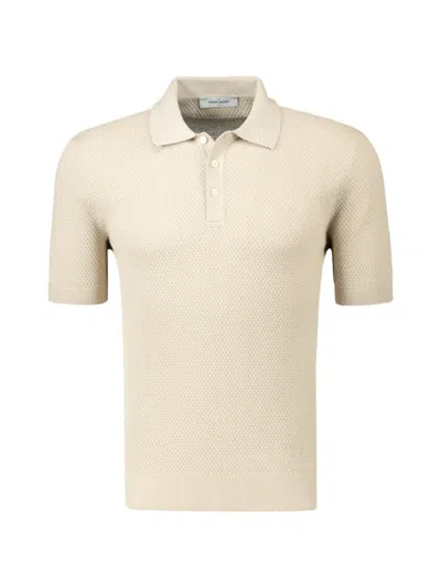 Gran Sasso Waffle-knit Polo Shirt In Neutral