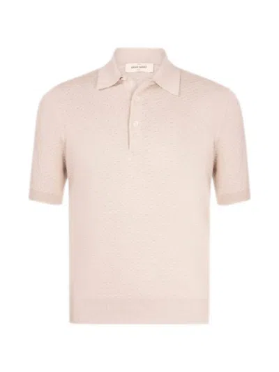 Gran Sasso Waffle-knit Short-sleeve Polo Shirt In Neutral