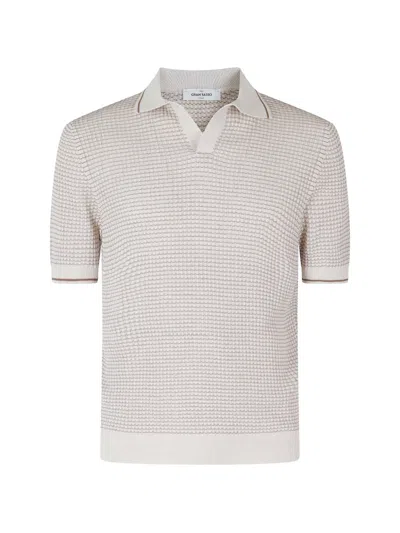 Gran Sasso Waffle-knit Tipped Polo Shirt In Neutral