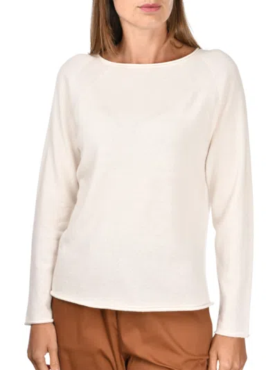 Gran Sasso White Cashmere Crewneck In Pink