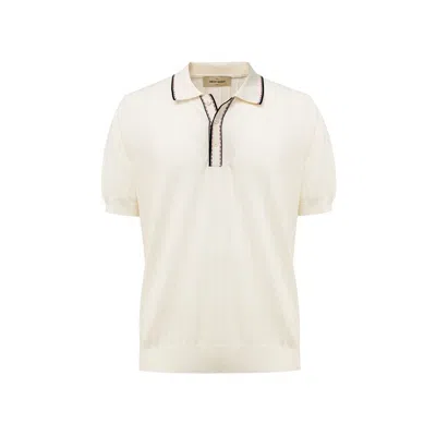 Gran Sasso White Cotton Polo Shirt In Neutral