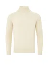 Gran Sasso White Wool Turtleneck In White