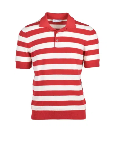 Gran Sasso White Red Cotton Polyamide Men Polo