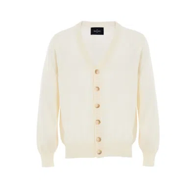 Gran Sasso White Wool Cardigan In Neutral