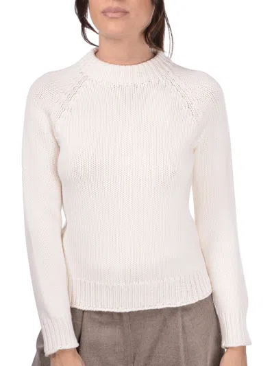 GRAN SASSO GRAN SASSO WHITE WOOL CREW NECK SWEATER